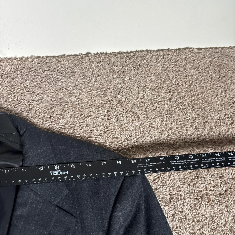 Vintage Burberrys Mens Wool Blazer Grey Windowpane Sport Coat 42R